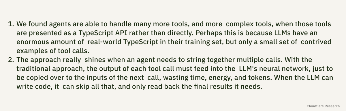 Benefits of Code Mode from Cloudflare